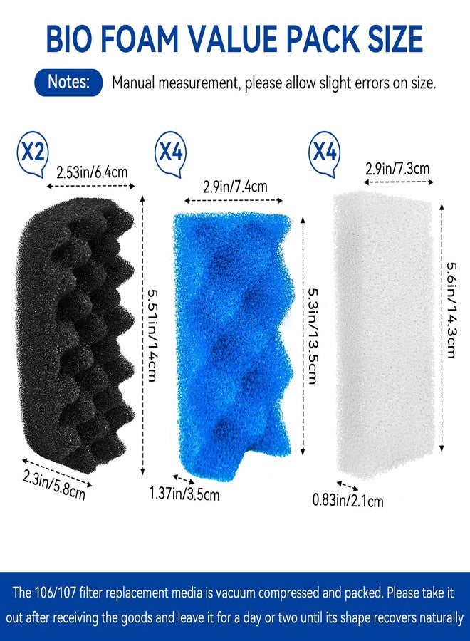 IFERLA 10 Pack Bio Foam Compatible with Fluval 106 & 107 Canister Filter, Filter Sponge Replacement Aquarium Filter Media for Biological Filtration, Including Blue White Black Filter Media Replacement Kit - Image 3